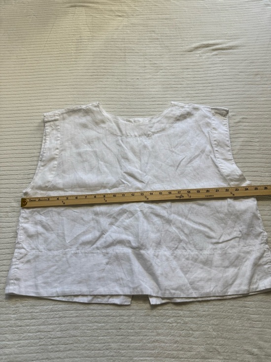 Madewell White Sleeveless 100% Linen-Blend Boxy Tank - Picture 5 of 7